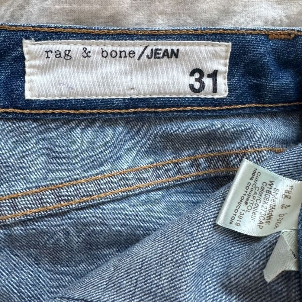 Rag & Bone Skirt Women's 31 Blue Denim Santa Cruz Capitol Mini Snap Front - Picture 6 of 9